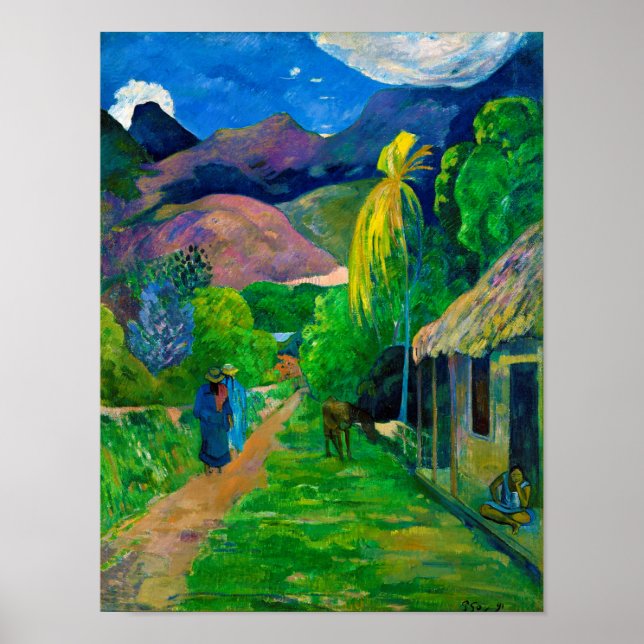Road in Tahiti, Gauguin Poster (Framsidan)