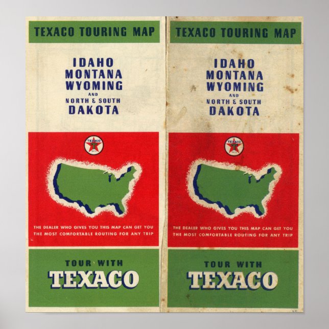 Road karta Idaho, Mont, Wyo Poster (Framsidan)