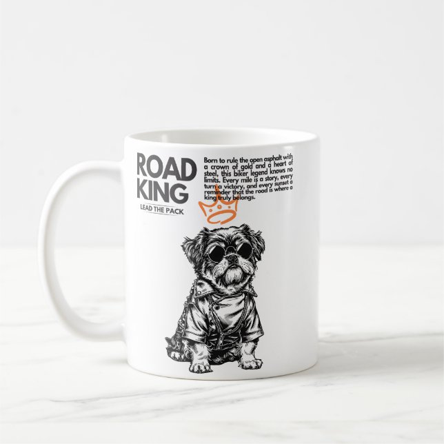 Road King Biker Dog Mugg | Motorcykelpresent (Vänster)