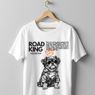 Road King Bikerhund Motorcykelförare T Shirt