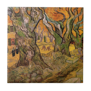 Road Menders av Vincent van Gogh Kakelplatta