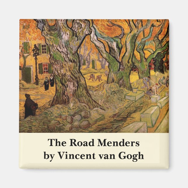 Road Menders av Vincent van Gogh Magnet (Framsidan)