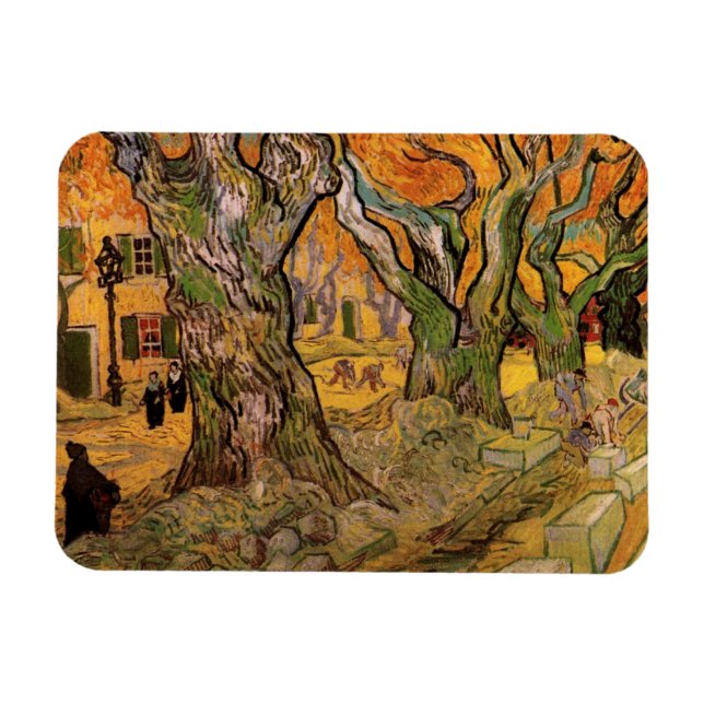 Road Menders av Vincent van Gogh Magnet (Horisontell)