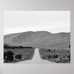 Road Outta Town // Black and White Scenero Poster
