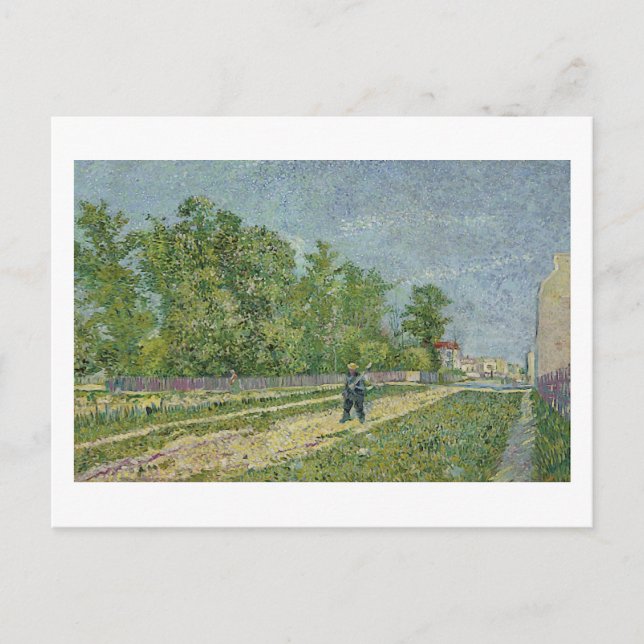 Road, Peasant Shouldering Spade, Van Gogh Fine Art Vykort (Framsida)