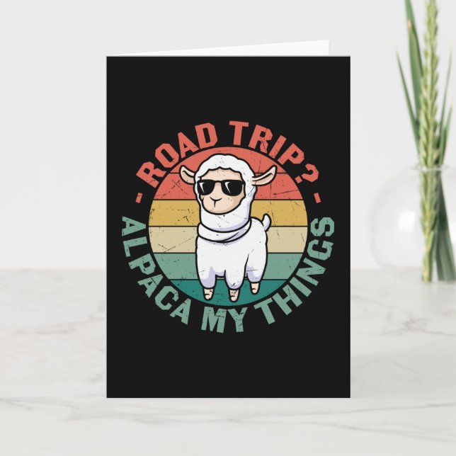 Road Resa Alpaca My Sak Funny Llama Kort (Framsida)