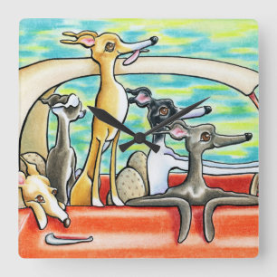 Road Resa av Andie Fyrkantig Klocka