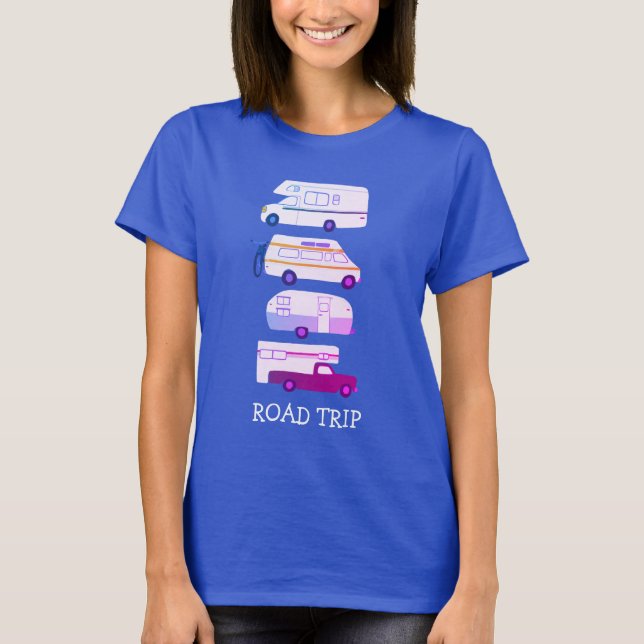 ROAD RESA Campervan vanlife RV Trailer ANPASSNINGS T Shirt (Framsida)
