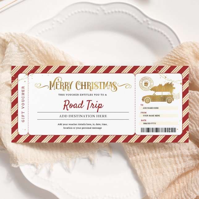 Road Resa jul Gift Biljett Voucher Inbjudningar (Skapare uppladdad)