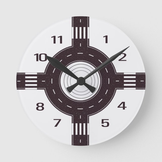 Road Ring Wall Clock Rund Klocka (Framsida)