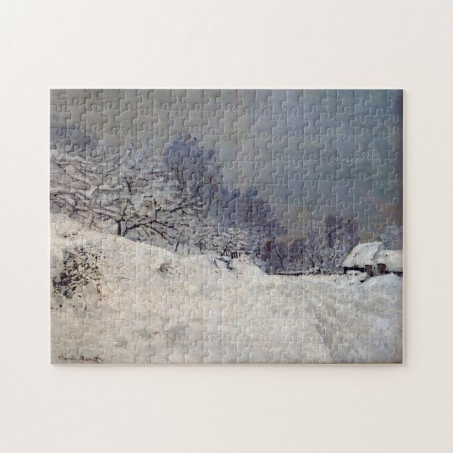 Road Saint-Siméon Farm Winter Monet Fine Art Pussel (Horisontell)