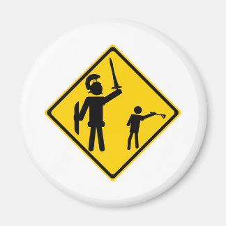 Road Sign David och Goliath Magnet