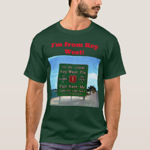 Road Sign Lämnande Nyckel Väster, Florida Vintage T Shirt