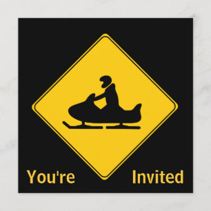Road Sign-Snowmobile Inbjudningar