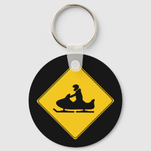 Road Sign-Snowmobile Nyckelring