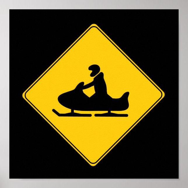 Road Sign-Snowmobile Poster (Framsidan)