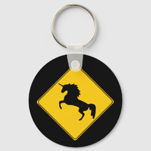 Road Sign Unicorn Nyckelring