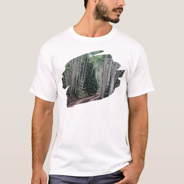 Road Through The Birch T Shirt (Framsida)