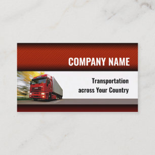 Road Transport Operator Red Lastbil Visitkort