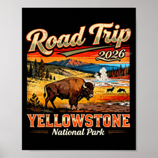 Road Trip 2026 Wyoming Mountains Nationalpark Poster