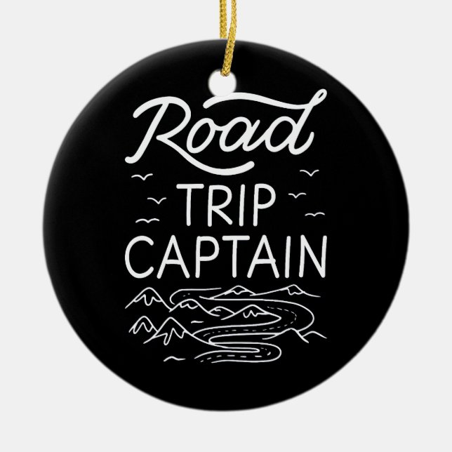 Road Trip Captain I - Husbils Pilot Camping Semest Julgransprydnad Keramik (Framsidan)