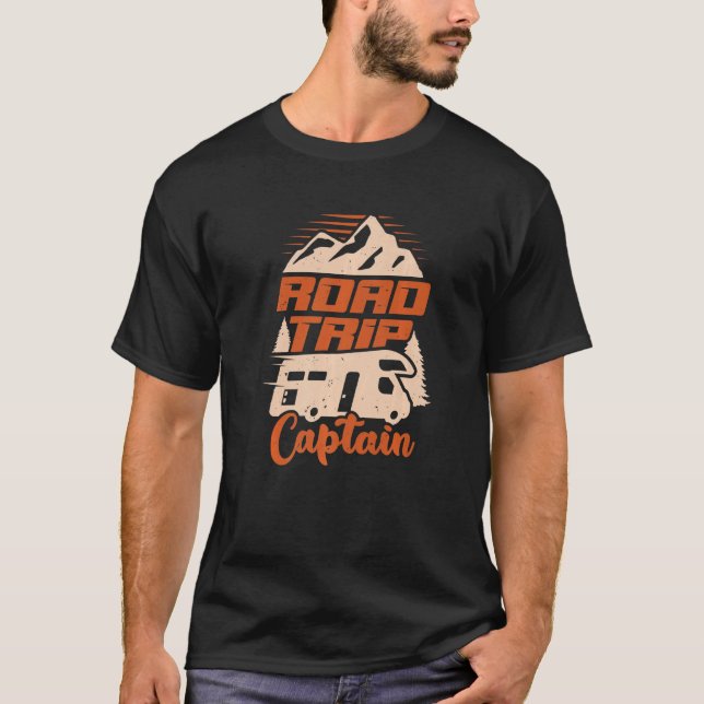 Road Trip Captain RV Camping Lover Premium T Shirt (Framsida)