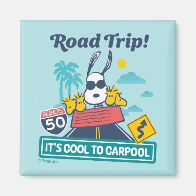 Road Trippin | Jordnötter Det är Coola till Carpoo Magnet (Framsidan)
