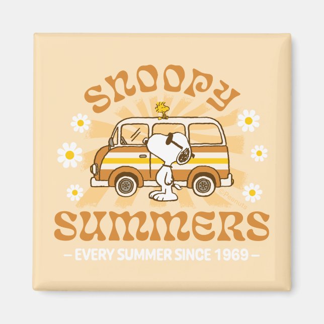 Road Trippin | Jordnötter Snoopy Summers Magnet (Framsidan)
