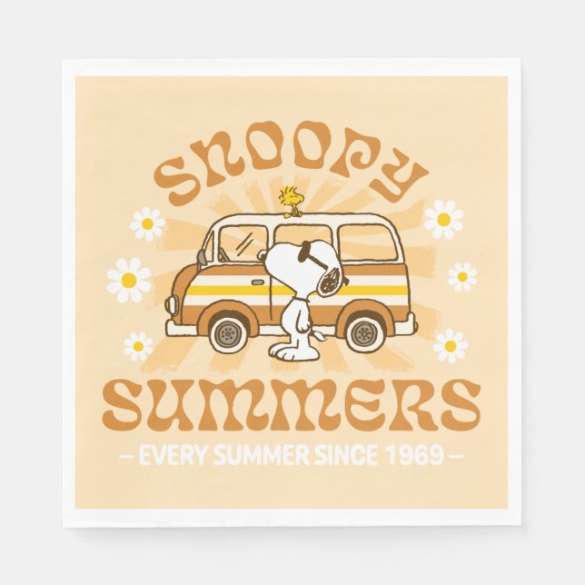 Road Trippin | Jordnötter Snoopy Summers Pappersservett (Framsidan)