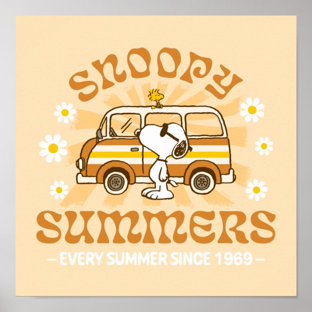 Road Trippin | Jordnötter Snoopy Summers Poster (Framsidan)