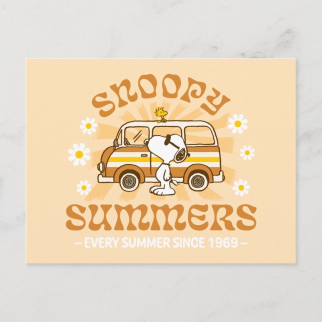 Road Trippin | Jordnötter Snoopy Summers Vykort (Framsida)