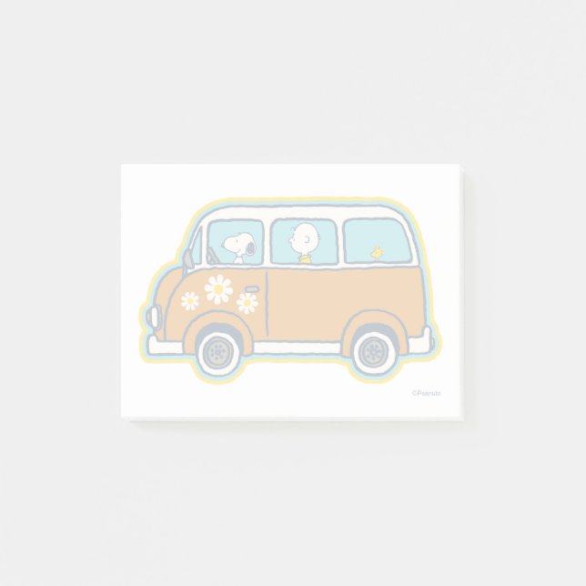 Road Trippin | Peanuts Road Resa Van Post-it Block (Framsida)