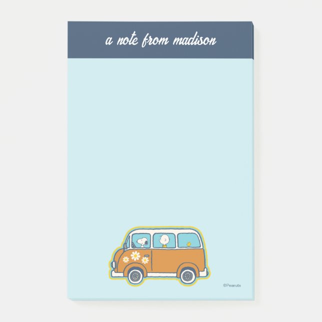Road Trippin | Peanuts Road Resa Van Post-it Block (Framsida)