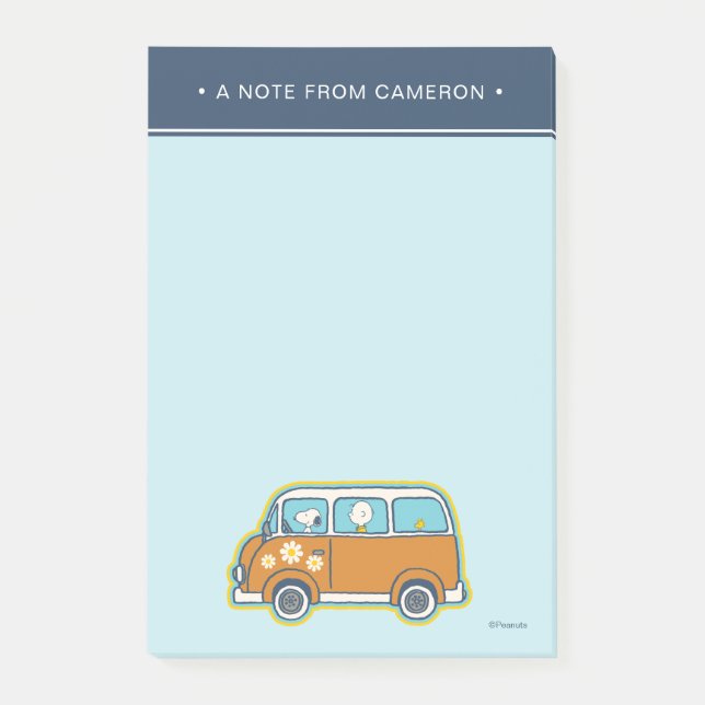 Road Trippin | Peanuts Road Resa Van Post-it Block (Framsida)