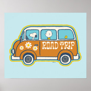 Road Trippin Peanuts Road Resa Van Poster