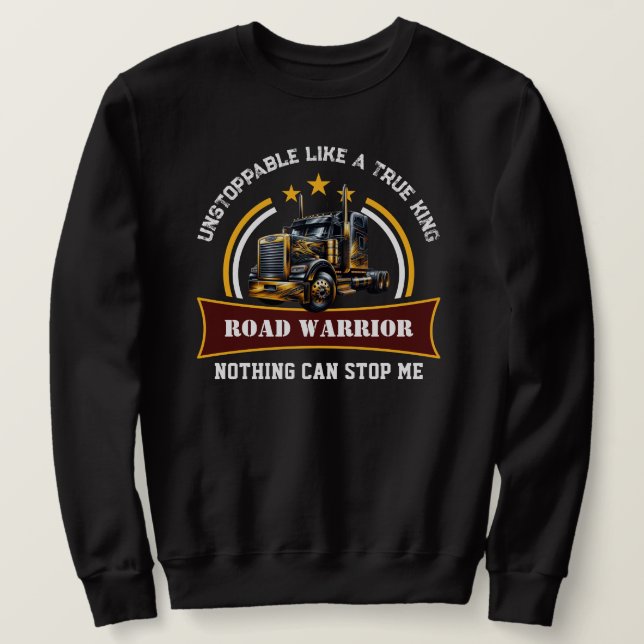 Road Warrior Semi Lastbil Driver Lång Ärmad Tröja (Design framsida)