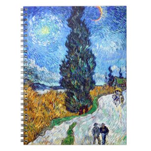 Road with Cypress and Star (1890) Vincent Van Gogh Anteckningsbok