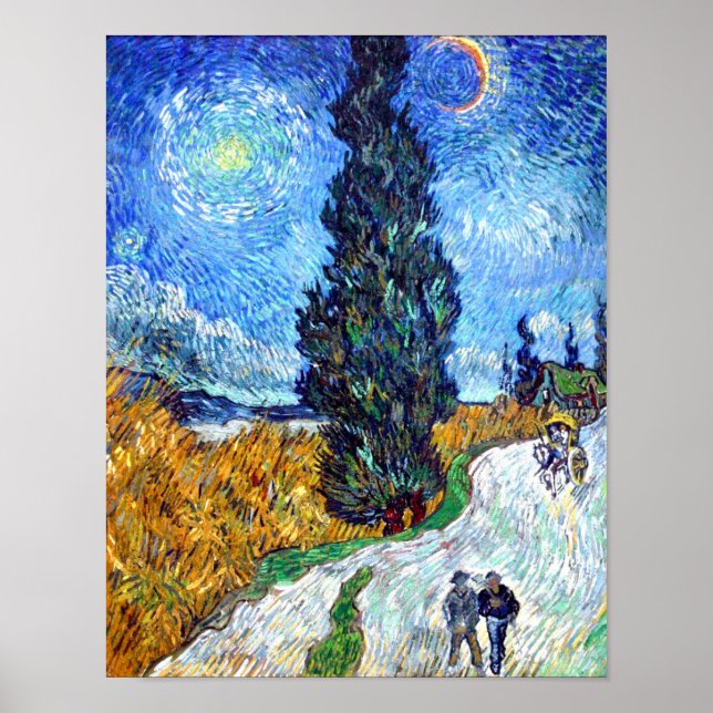 Road with Cypress and Star (1890) Vincent Van Gogh Poster (Framsidan)