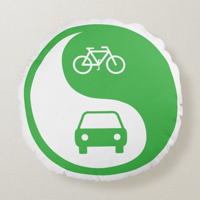  Road Yin Yang Rund Kudde (Framsidan)