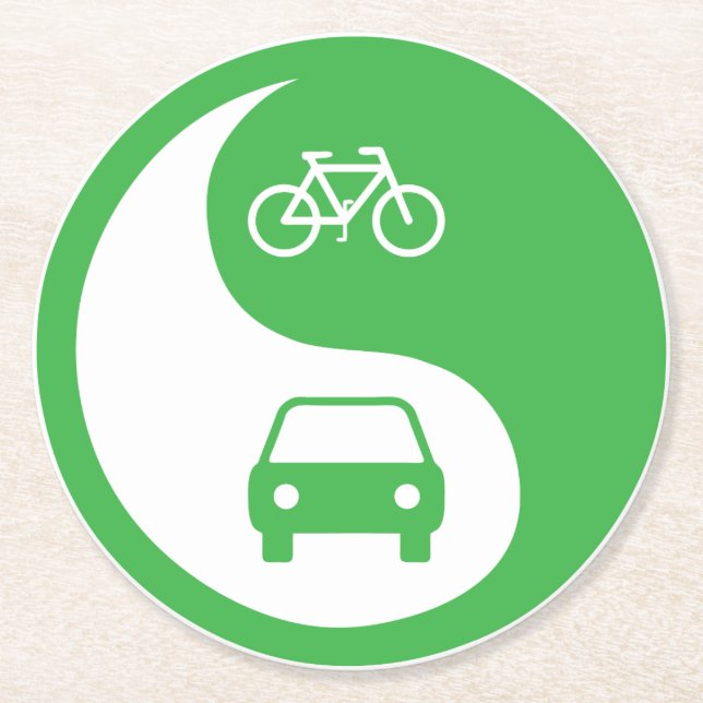  Road Yin Yang Underlägg Papper Rund (Framsidan)