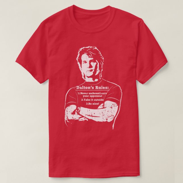 Roadhouse Dalton Regler vit text T Shirt (Design framsida)