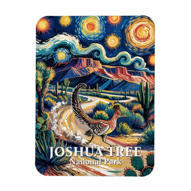 Roadrunner av Joshua Tree Van Gogh Natt Anpassad Magnet (Vertikal)
