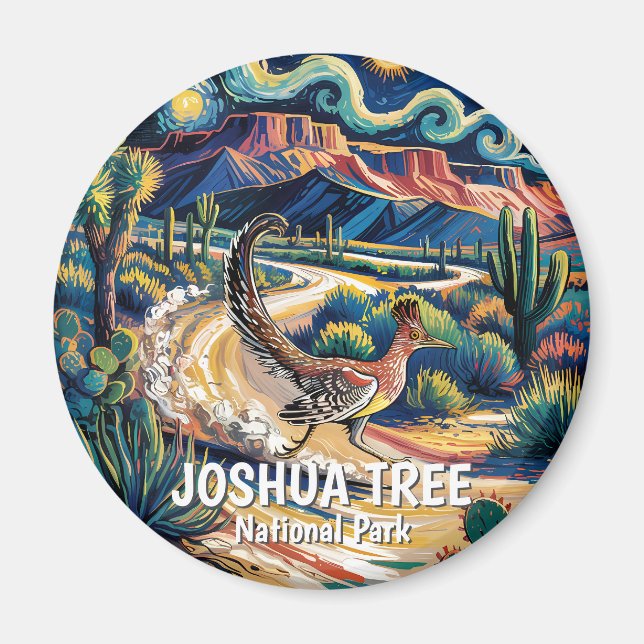 Roadrunner av Joshua Tree Van Gogh Natt Anpassad Magnet (Framsidan)
