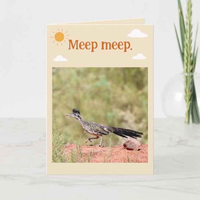 Roadrunner Faltad Födelsedagskort Kort (Framsida)