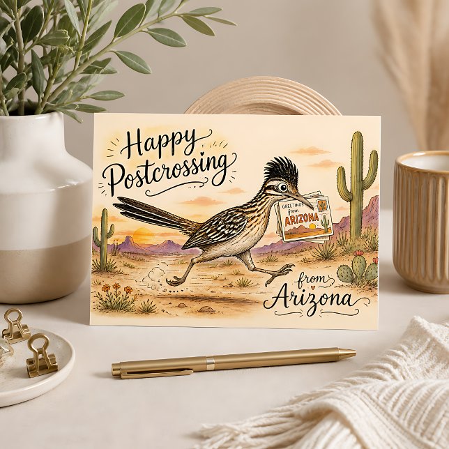 Roadrunner Glad Postcrossing från Arizona Vykort (Skapare uppladdad)