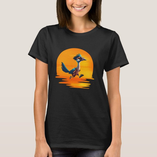 Roadrunner Sunset Fast Bird som kör vägarna som su T Shirt (Framsida)