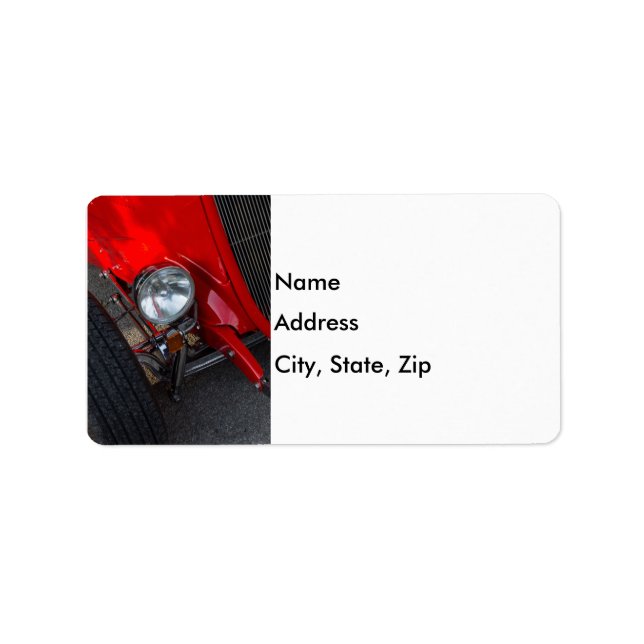 Roadster 1930 adressetikett (Framsidan)