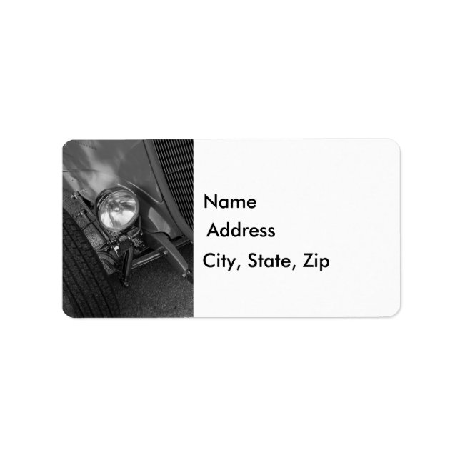 Roadster Grayscale 1930 Adressetikett (Framsidan)