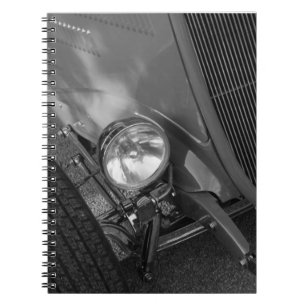 Roadster Grayscale 1930 Anteckningsbok Med Spiral
