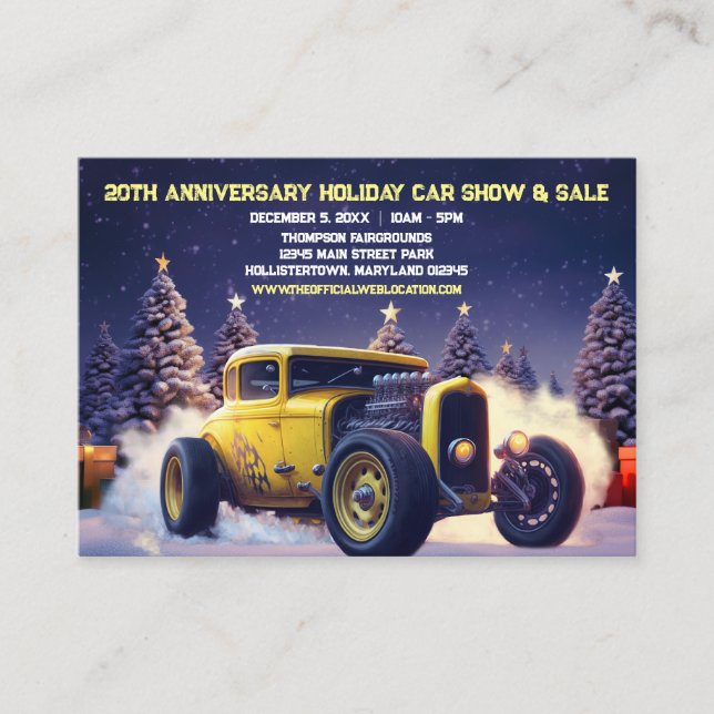 Roadster Hot rod Auto Helgdag Gifts Affärskort Visitkort (Framsida)